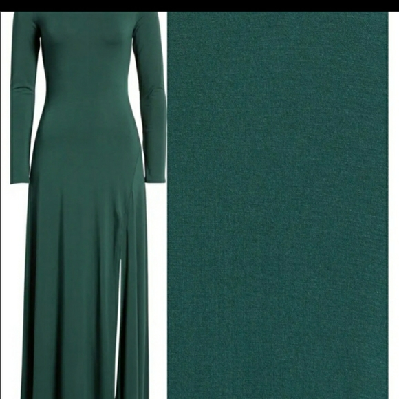 Lulu's Swept Away Forest Green Maxi Dress Knee High Slit Sexy Dress NWT Medium - Picture 3 of 14